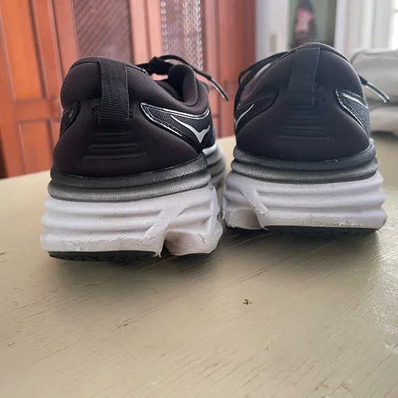 Hoka Black Athletic Shoes with Rocker Sole and Breathable Mesh - Picture 6 of 11